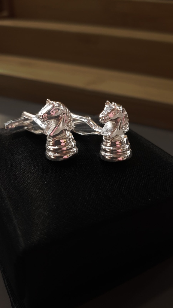 Knight Silver Cufflinks
