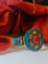 Tibetian Chryscolla and Coral Cuff