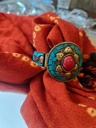 Tibetian Chryscolla and Coral Cuff