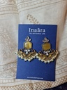 Silver tone brass earrings