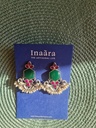 Silver tone brass earrings