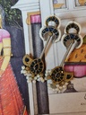 Silver tone brass earrings