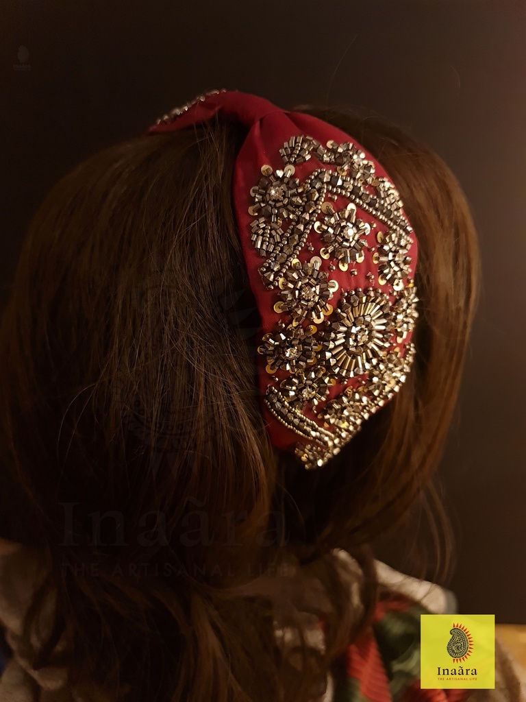 Baroque hand embroidered hairbands