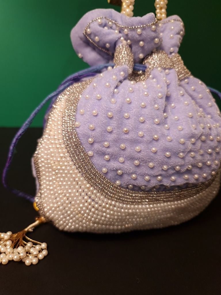 Original zardosi and parsi gara embroided potli bag