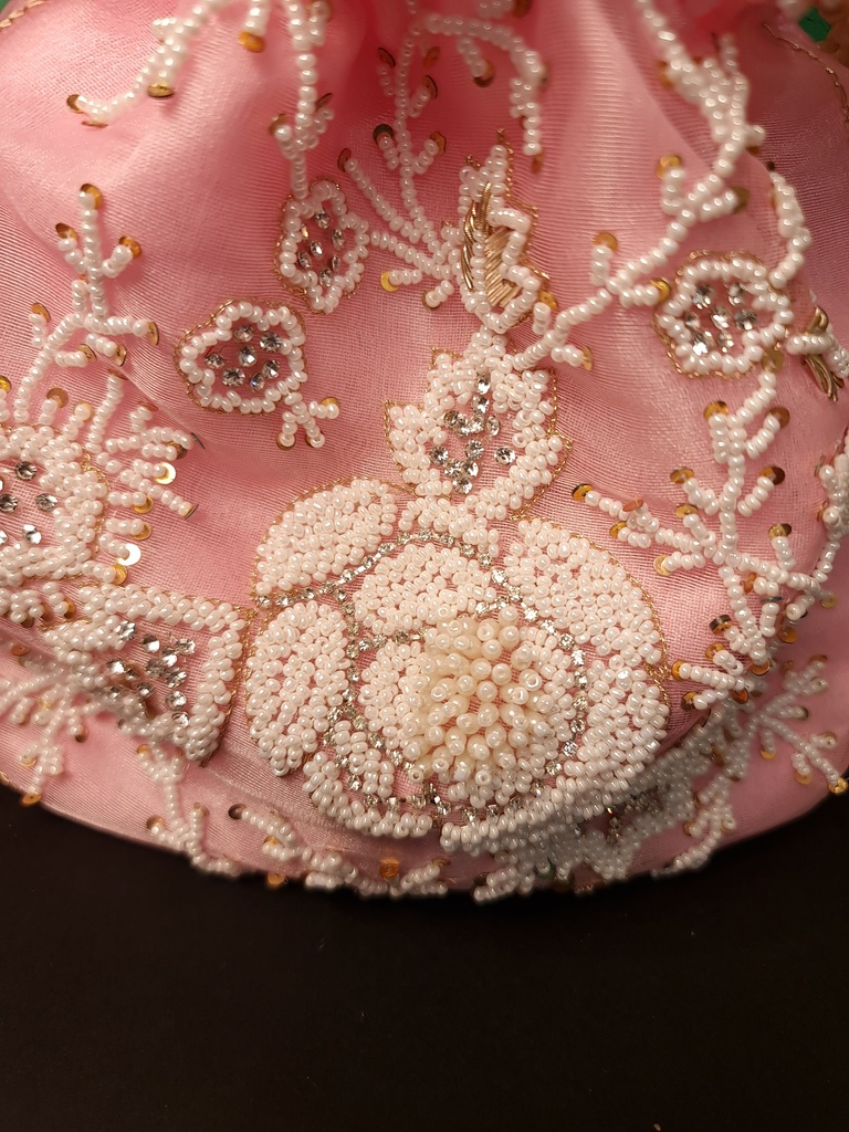 Original zardosi and parsi gara embroided potli bag