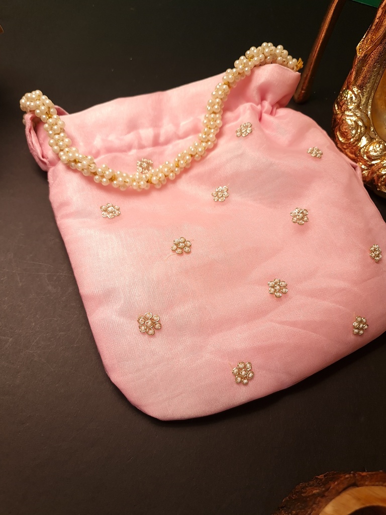 Original zardosi and parsi gara embroided potli bag
