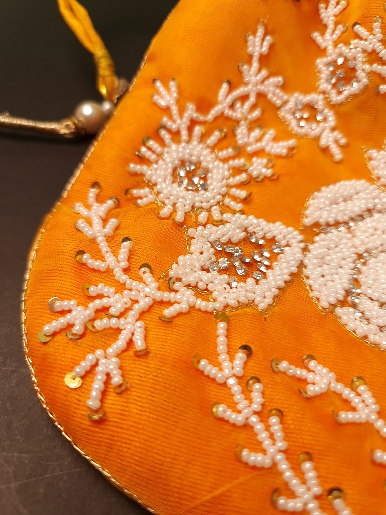 Original zardosi and parsi gara embroided potli bag