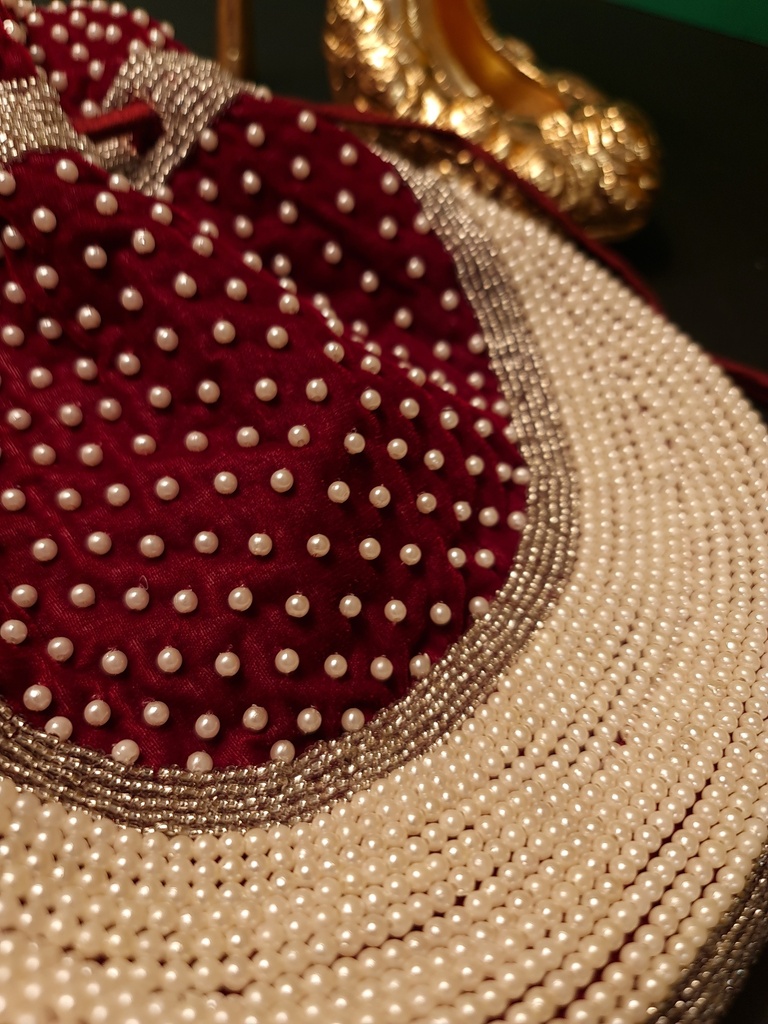 Original zardosi and parsi gara embroided potli bag