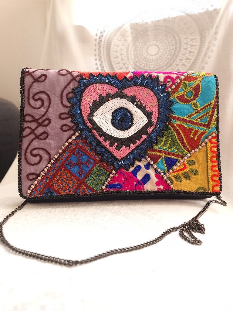 Sequin clutch bag