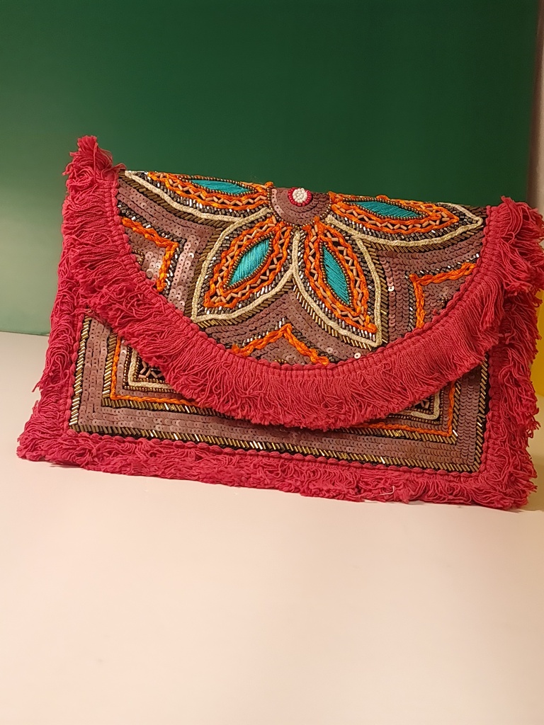 Sequin clutch bag