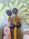 Silver tone brass earrings
