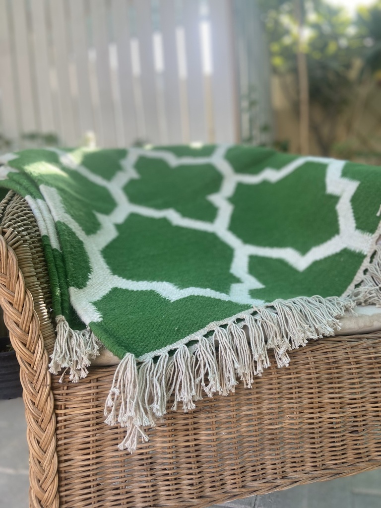 Jaali Dhurrie Green