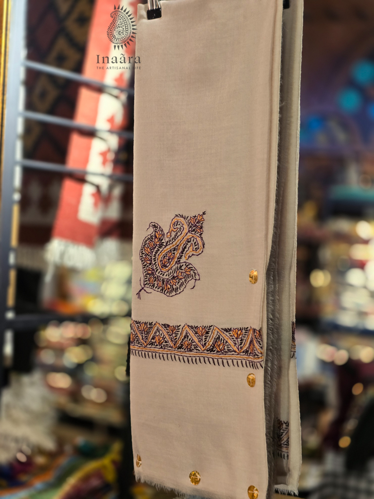 Handmade Semi-Pashmina Ghutra- Beige