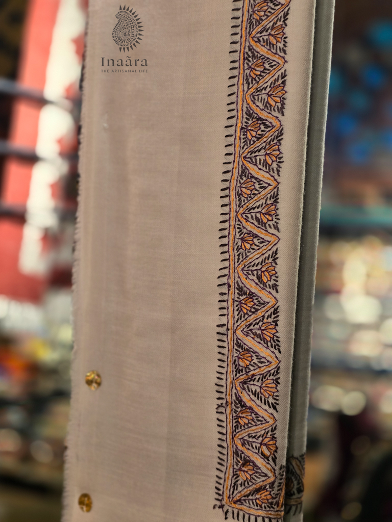 Handmade Semi-Pashmina Ghutra- Beige