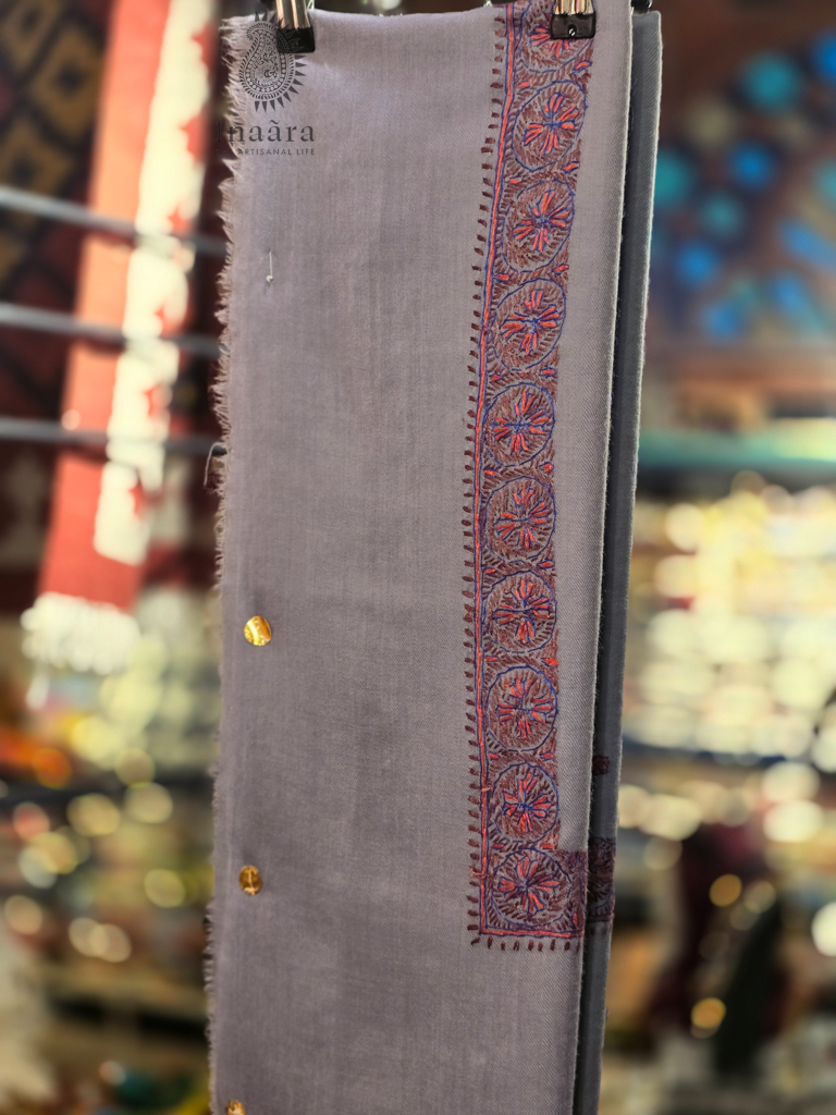 Handmade Semi-Pashmina Ghutra - Greyish Tones