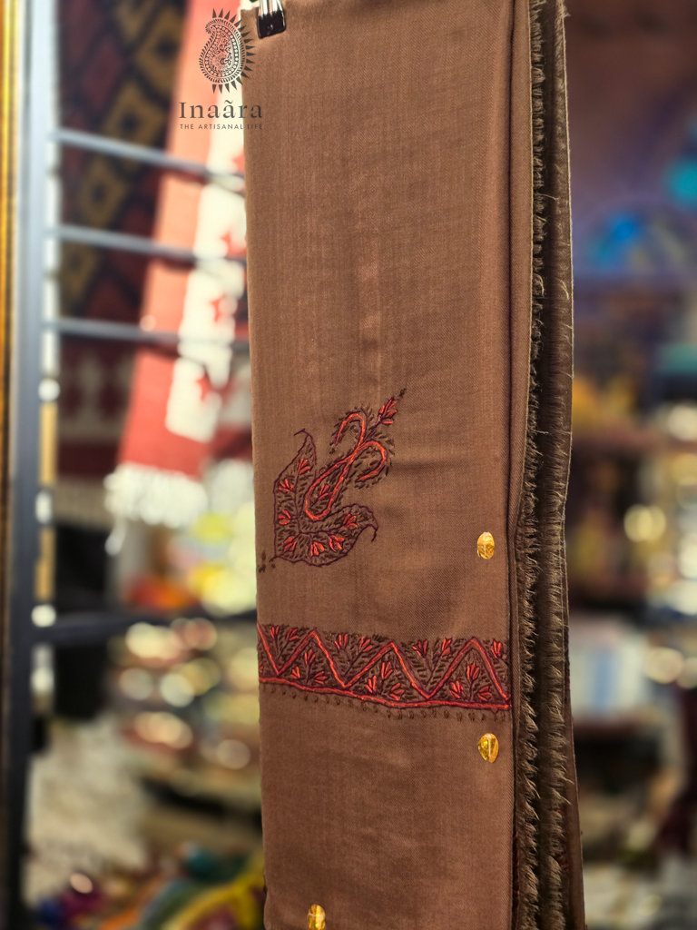Handmade Semi-Pashmina Ghutra - Earth Tones