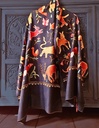 Vann Embroidered Shawl Royal Black