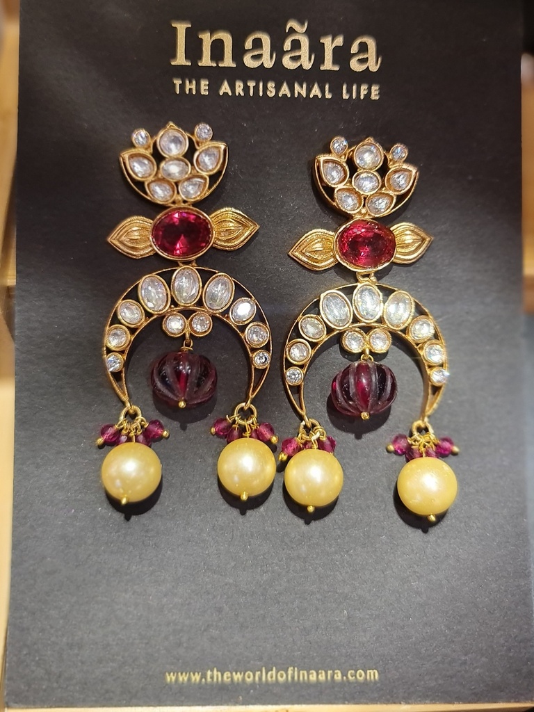 The Dancing Crescent Polki Earrings