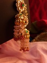 Peachy Pink Kundan Jhumkas