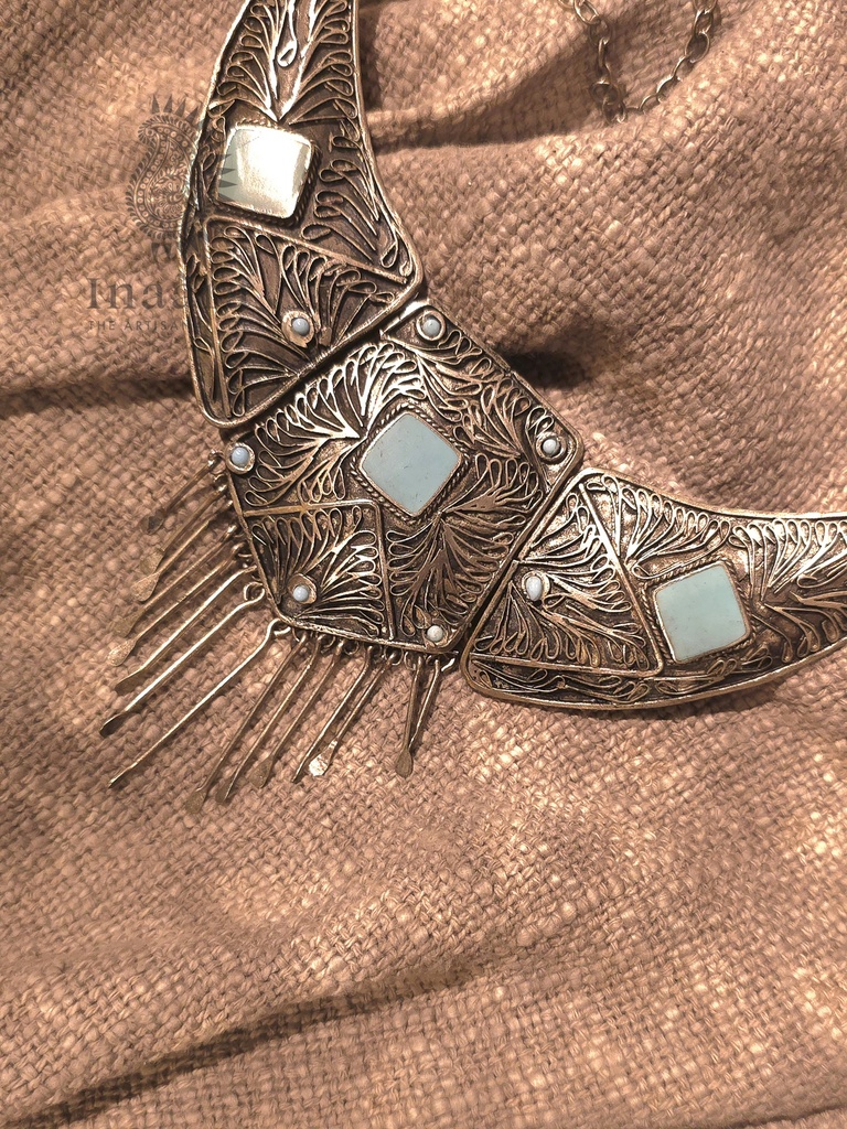 Antique Style Neck piece with Blue beads