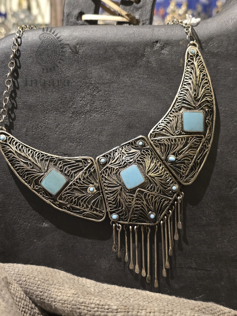Antique Style Neck piece with Blue beads