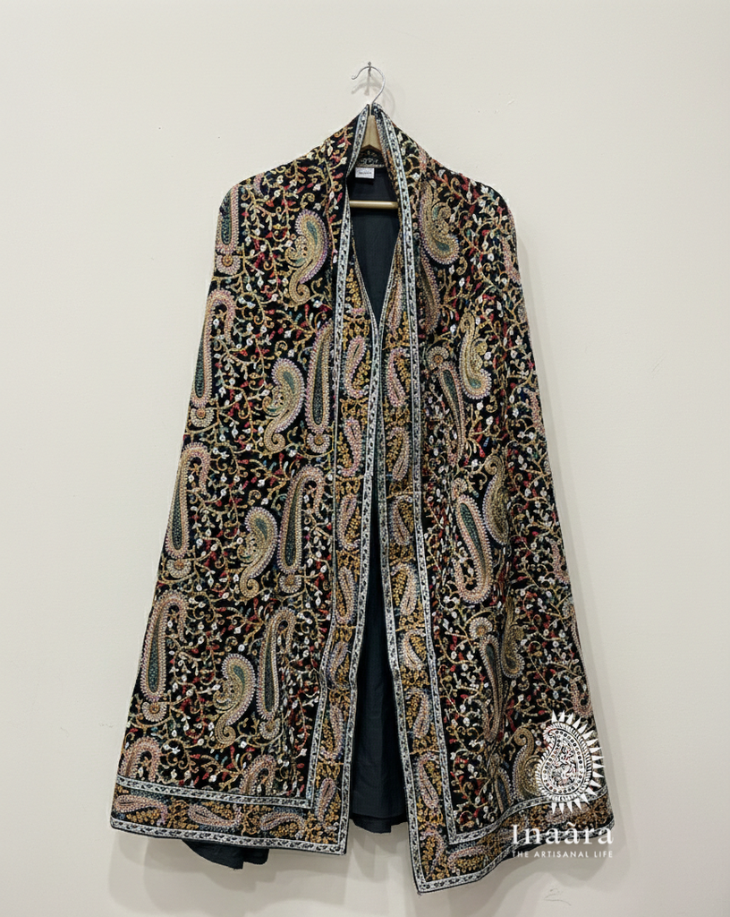 embroidered velvet shawl black paisley2 by luqi arts (1).png