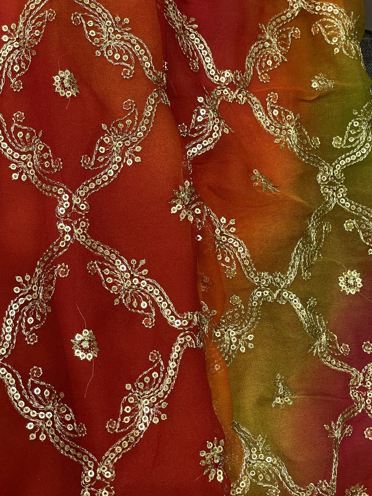 Rajput Style Jaal Work Georgette saree