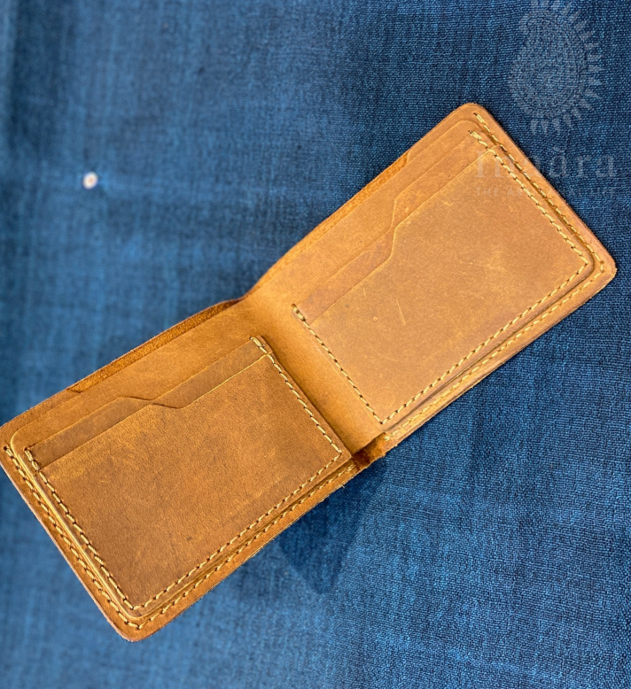 Camel Brown Slim Leather Bifold Wallet