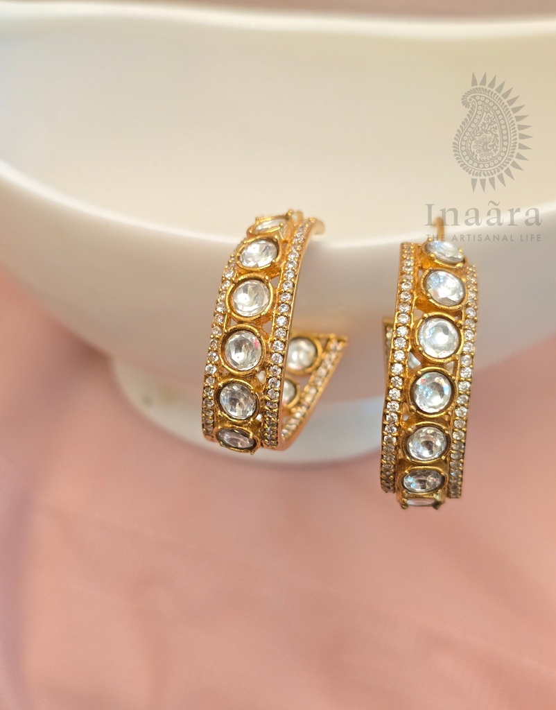 G T Moissanite Reversible Polki Earring
