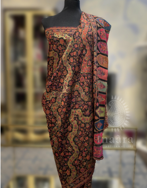 Reversible Ethnic Weave Shawl- Green/Pink (copy)