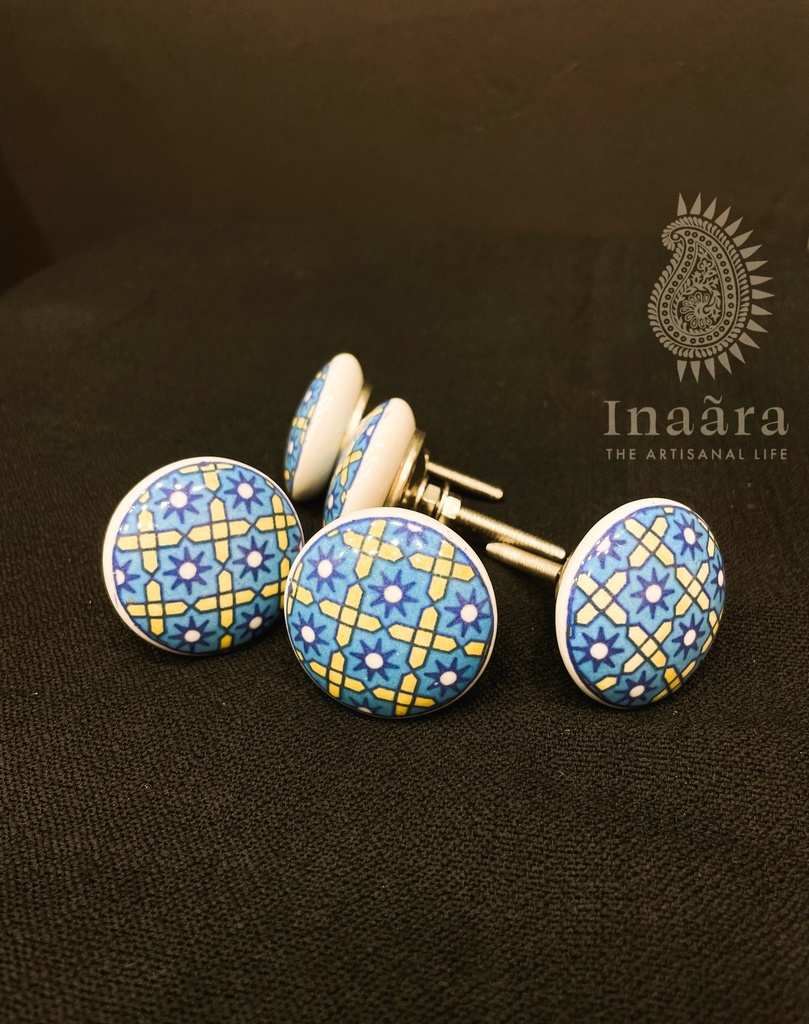 Ceramic Cabinet/Drawer Knob-White/Blue (copy)