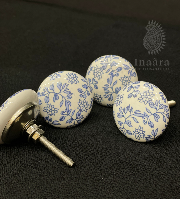 Ceramic Cabinet?Doorknob-White/Blue (copy)