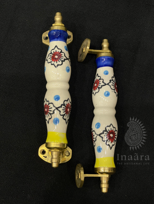 Ceramic Door Handle- Blue Orange/2pc (copy)