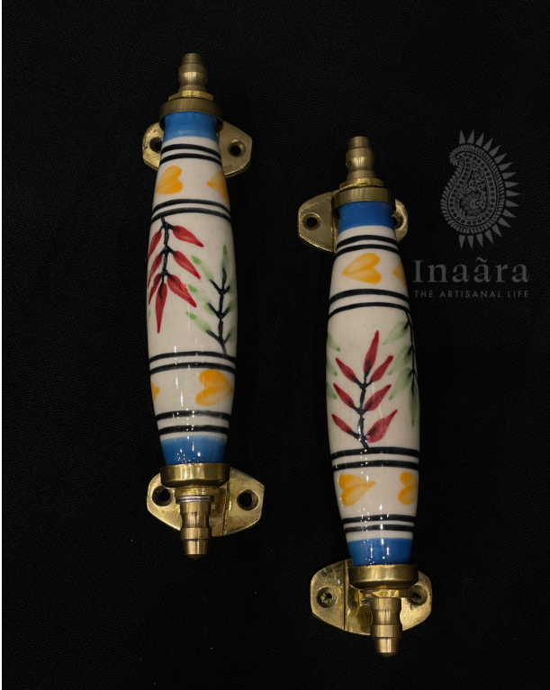 Ceramic Door Handle- Blue Orange/2pc (copy)