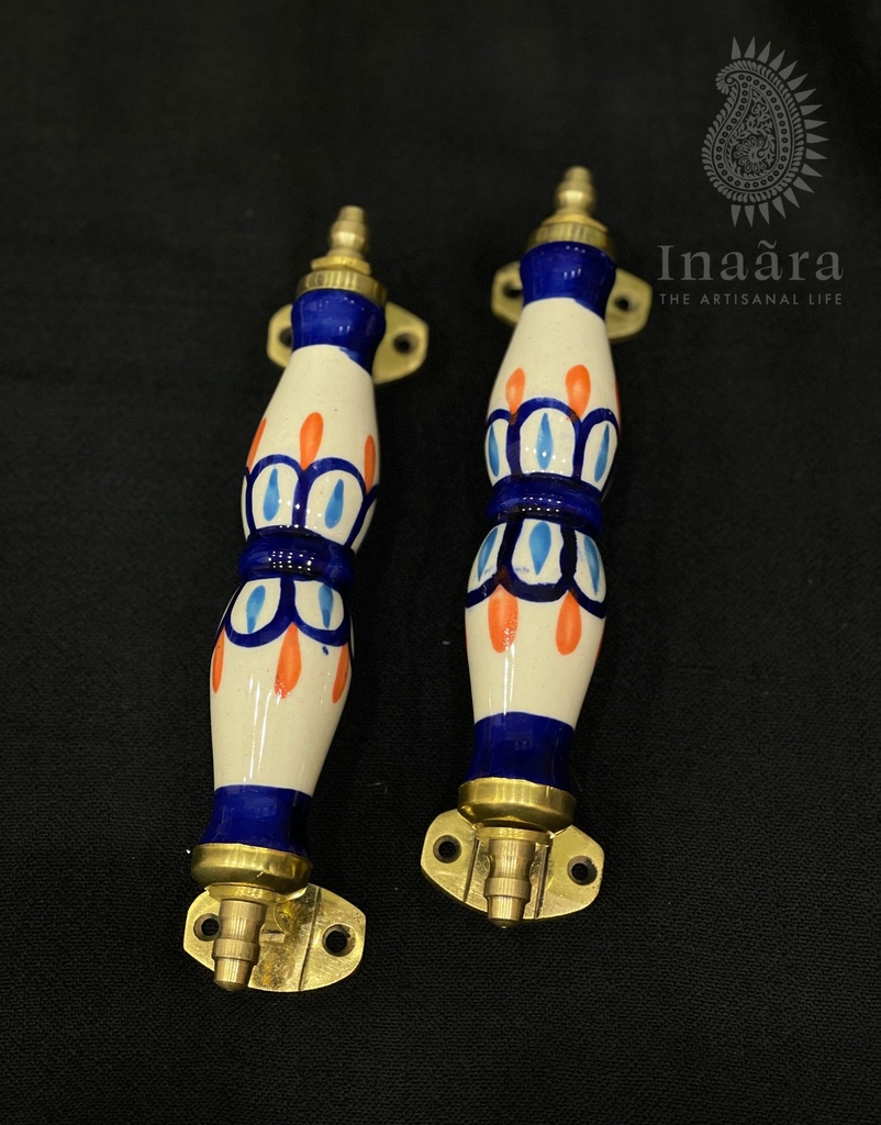 Ceramic Door Handle-Multico Mid Design/2pc