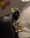 Pearl-Beaded Peacock Ear cuff