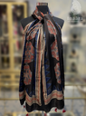 Ajrakh Modal Silk Scarf-Black (copy)