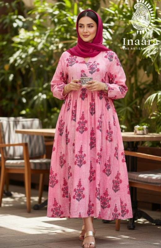 Ayesha Dress-Digital/Pink