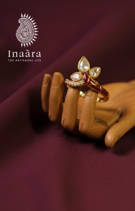 Kundan w/Red Enamel Ring