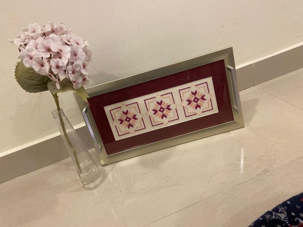 Hamna Embroidered Serving Tray- Bloom