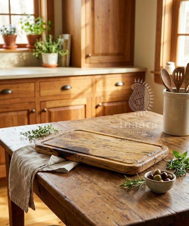 Tamarind Wood Cutting Board w/ Stand