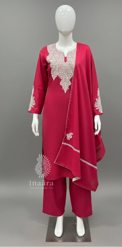Tilla Embroidery Kashmir Fine Wool Suit Set