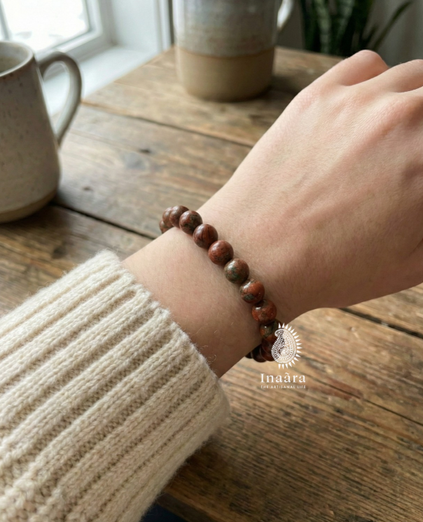 Red Jasper Beaded Bracelet
