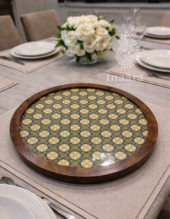 Lazy Susan-Green Floral