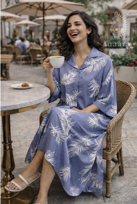 Tooba Dress-Purple Palm