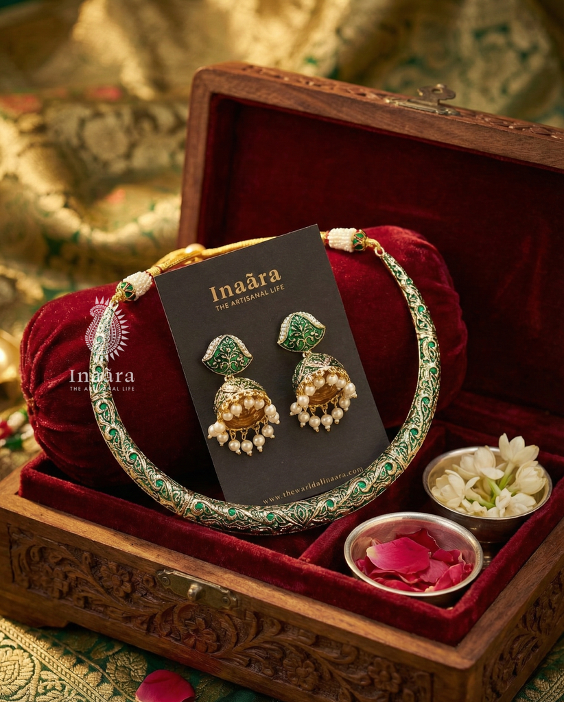 Kundan Beaded Crescent Choker Set (copy)