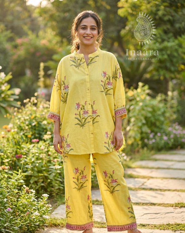 Yasmeen Co-Ord Set- Yellow