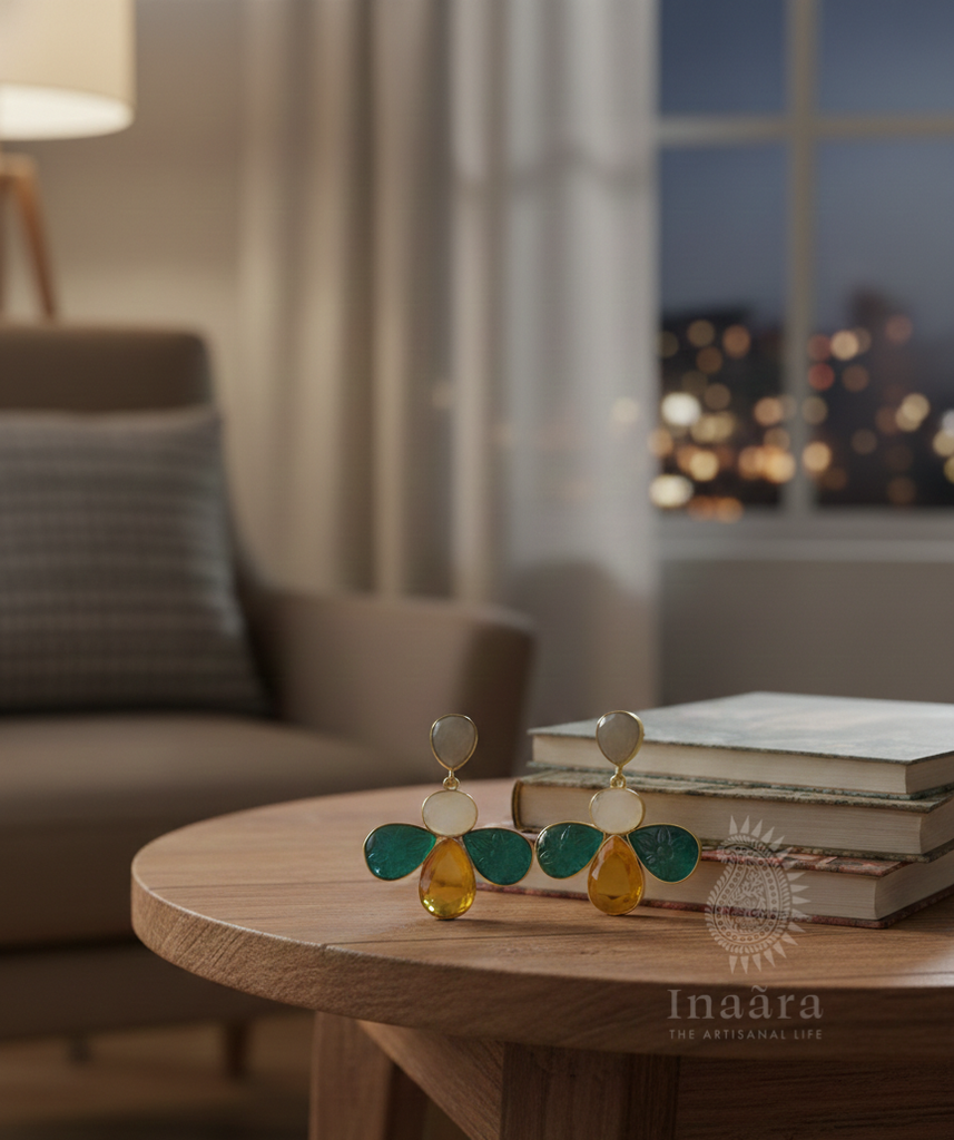 Multi-Colored Pear Earrings