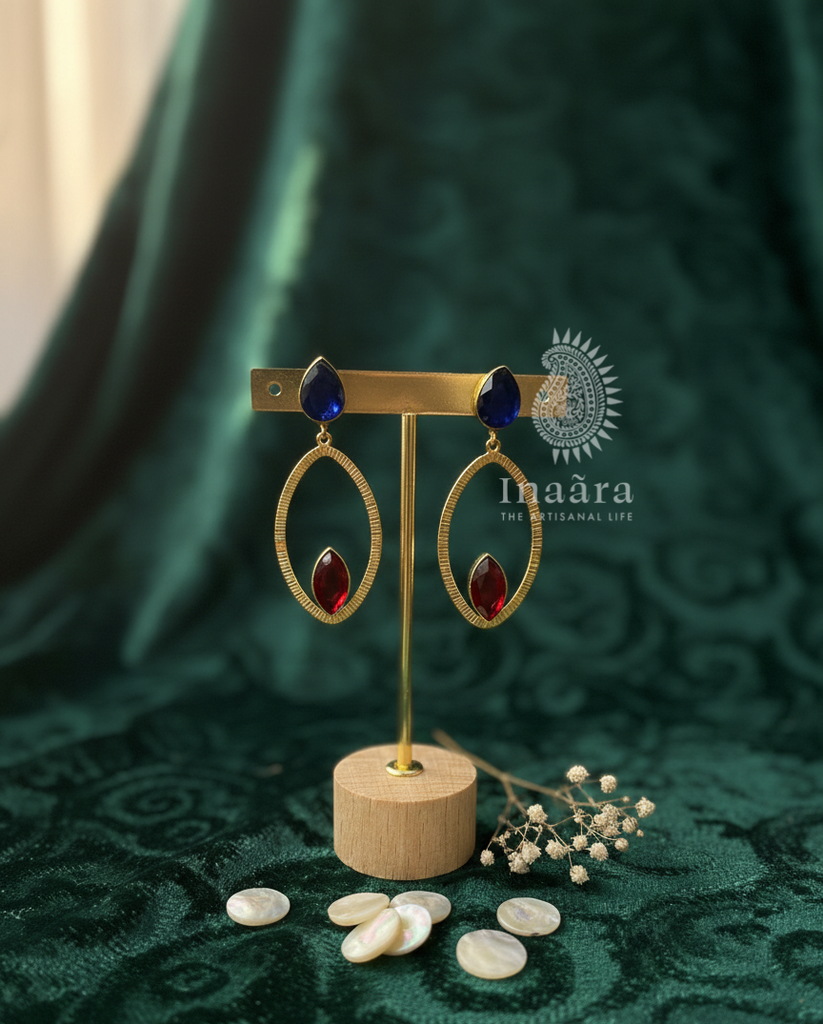 Sapphire & Ruby Drop Earrings