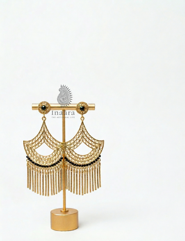 Long Chandelier w/Fringe1 Earrings